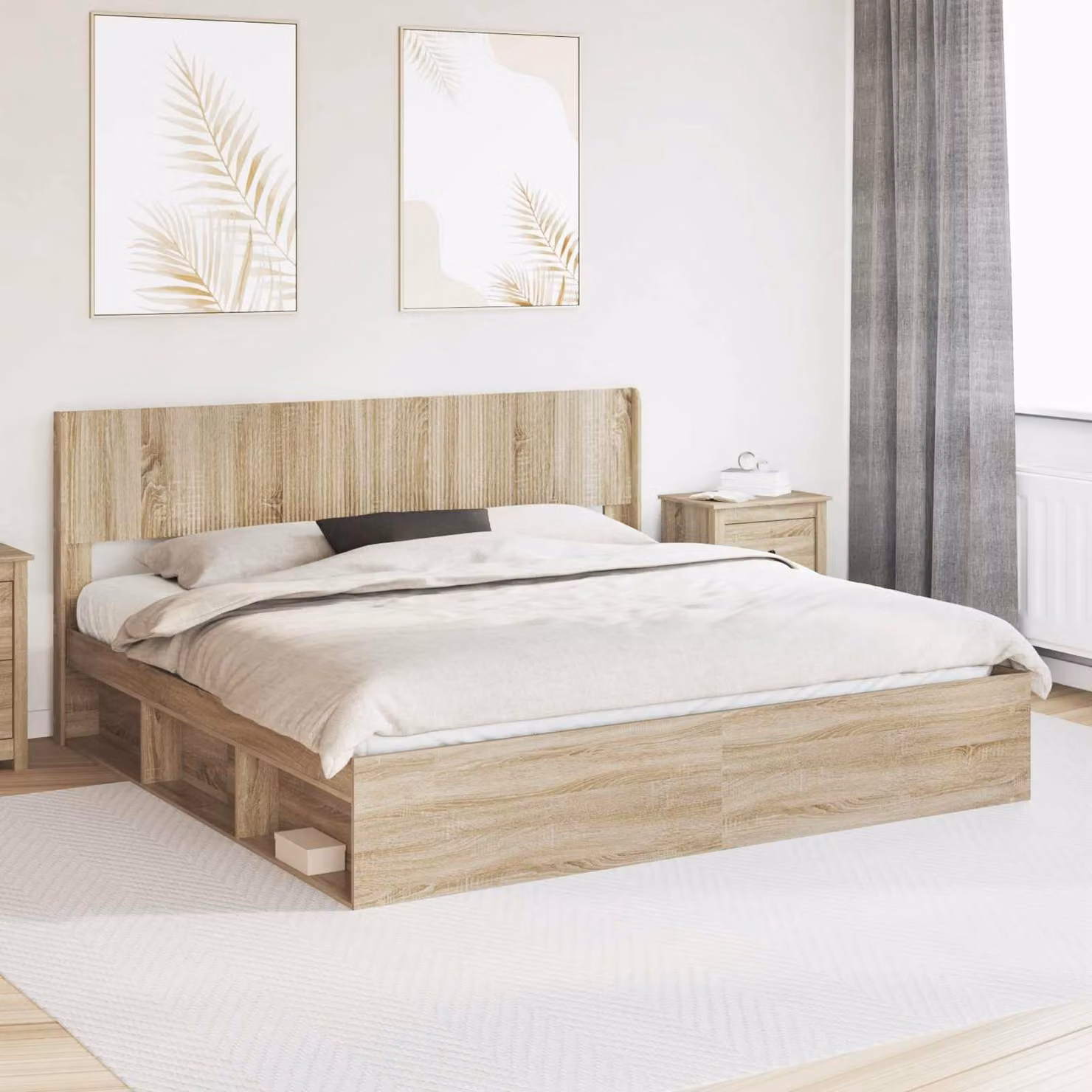 Testiera Letto Moderna vidaXL in Legno Rovere Sonoma Marrone