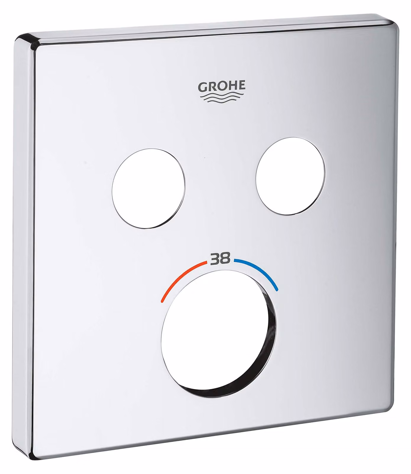 Rosette cromate, design quadrato, 1 pezzo, per rubinetteria da bagno
