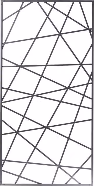 Set 2 Pezzi Traliccio Fisso con Cornice Effetto Design per Giardino Verdemax 180x90 cm in Alluminio Antracite
