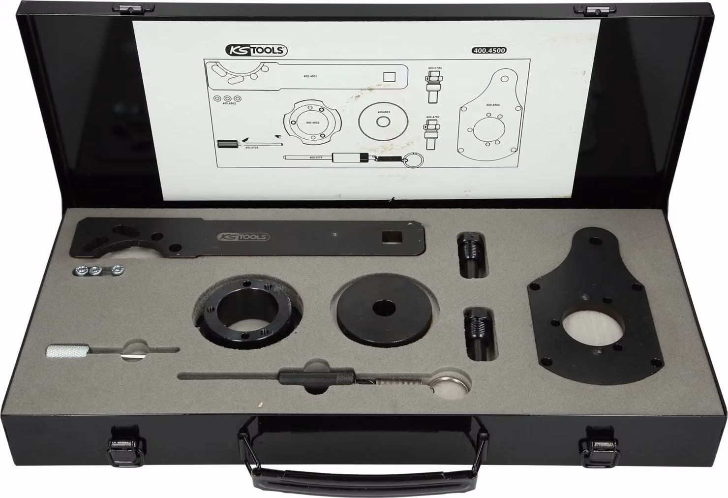 KS TOOLS Set di attrezzi per la regolazione del motore per Opel, 11 pezzi ( 400.4500 )