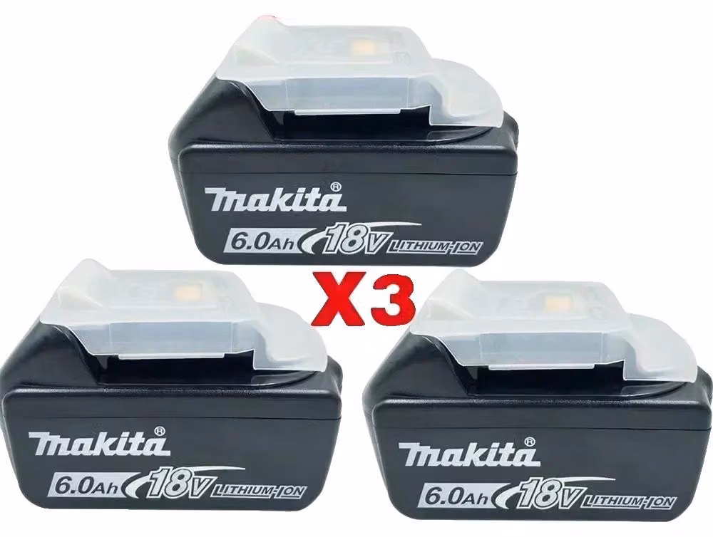 Batterie per utensili elettrici, capacità 6,0Ah, compatibili con utensili a 18V, confezione da 3 pezzi (modello YZ-6A)