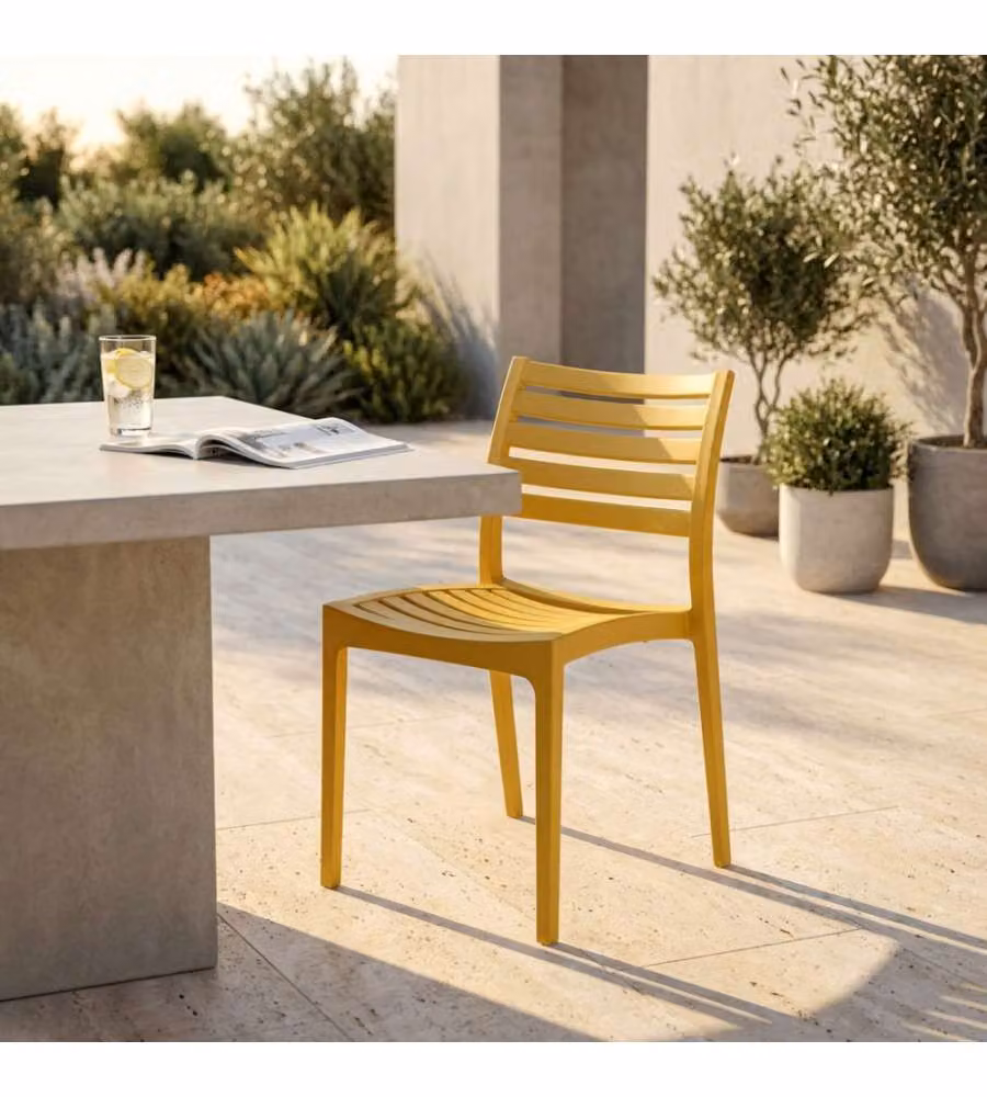 Cosma Sedia da Giardino Impilabile Gialla 56x59x83cm in Polipropilene