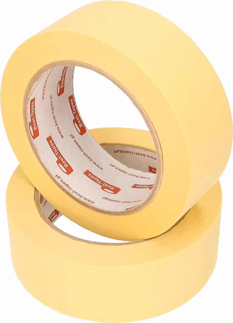 KOTARBAU® Set di 2 nastri per mascheratura 38 mm x 50 m Nastro protettivo giallo autoadesivo per lavori di verniciatura
