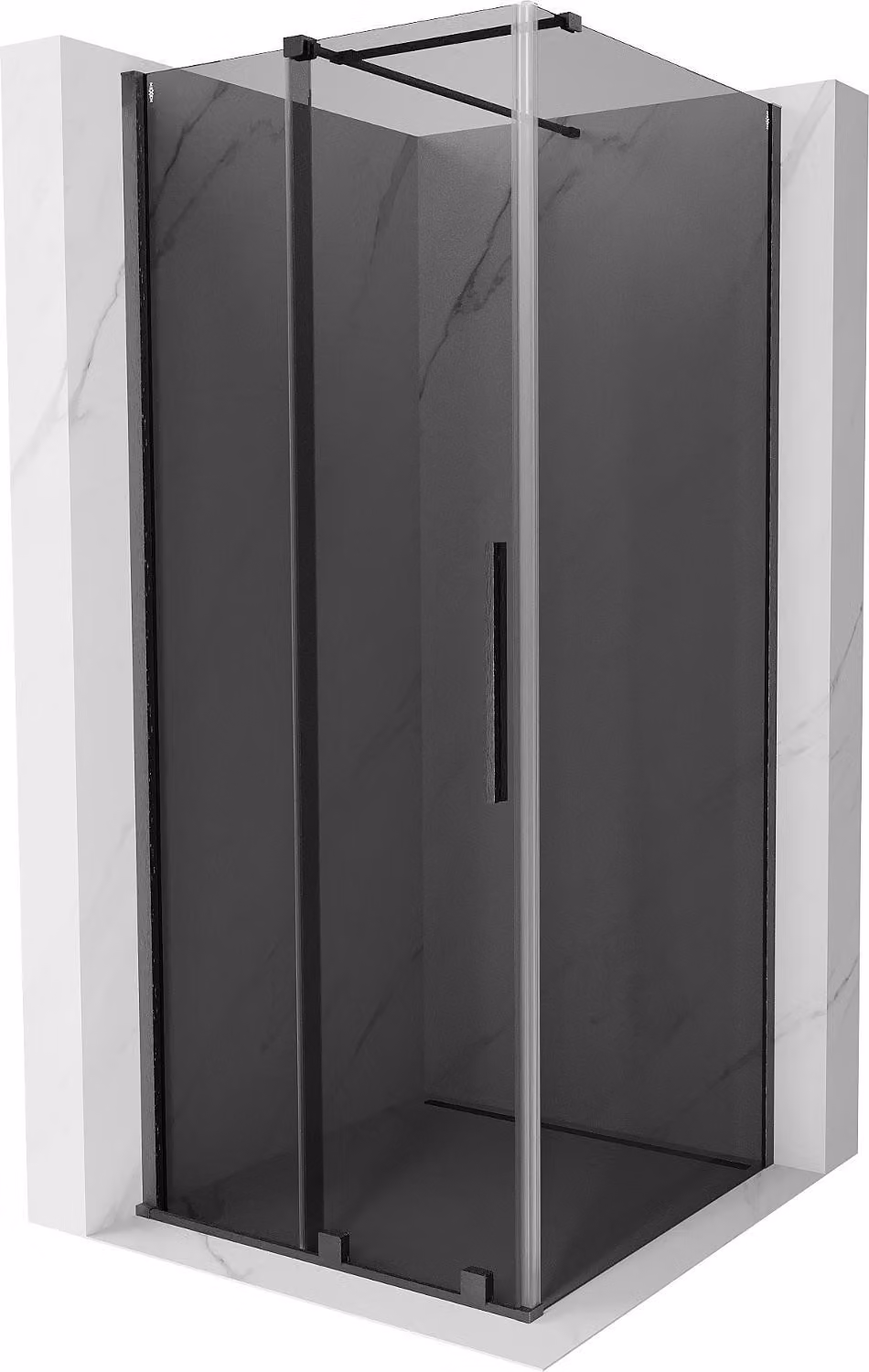Mexen Velar cabina doccia scorrevole 90 x 90 cm, grafite, grigio metallizzato spazzolato - 871-090-090-41-66