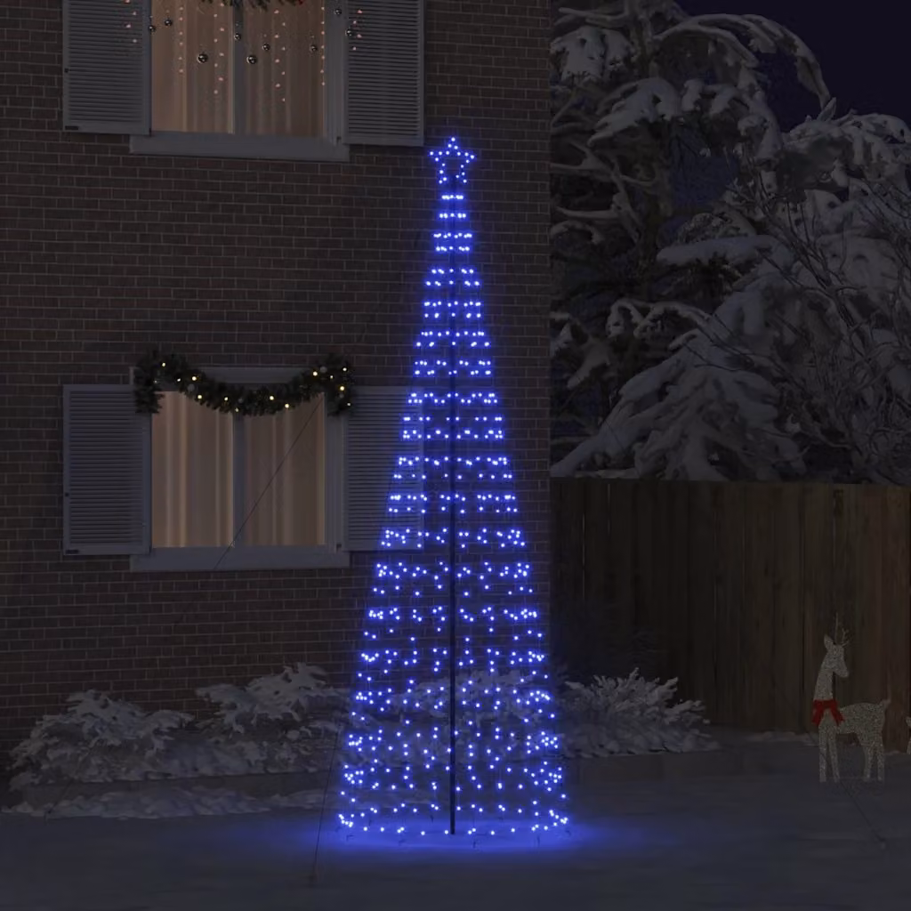 Albero di Natale LED EKENAS vidaXL, Altezza: 400 cm, 800 LED RGB Blu Acciaio con telecomando