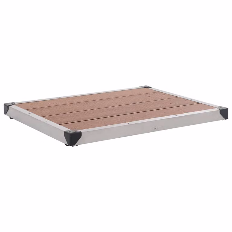 Maison Exclusive - Vasca doccia da esterno in WPC e acciaio inossidabile, 80 x 62 cm, colore marrone