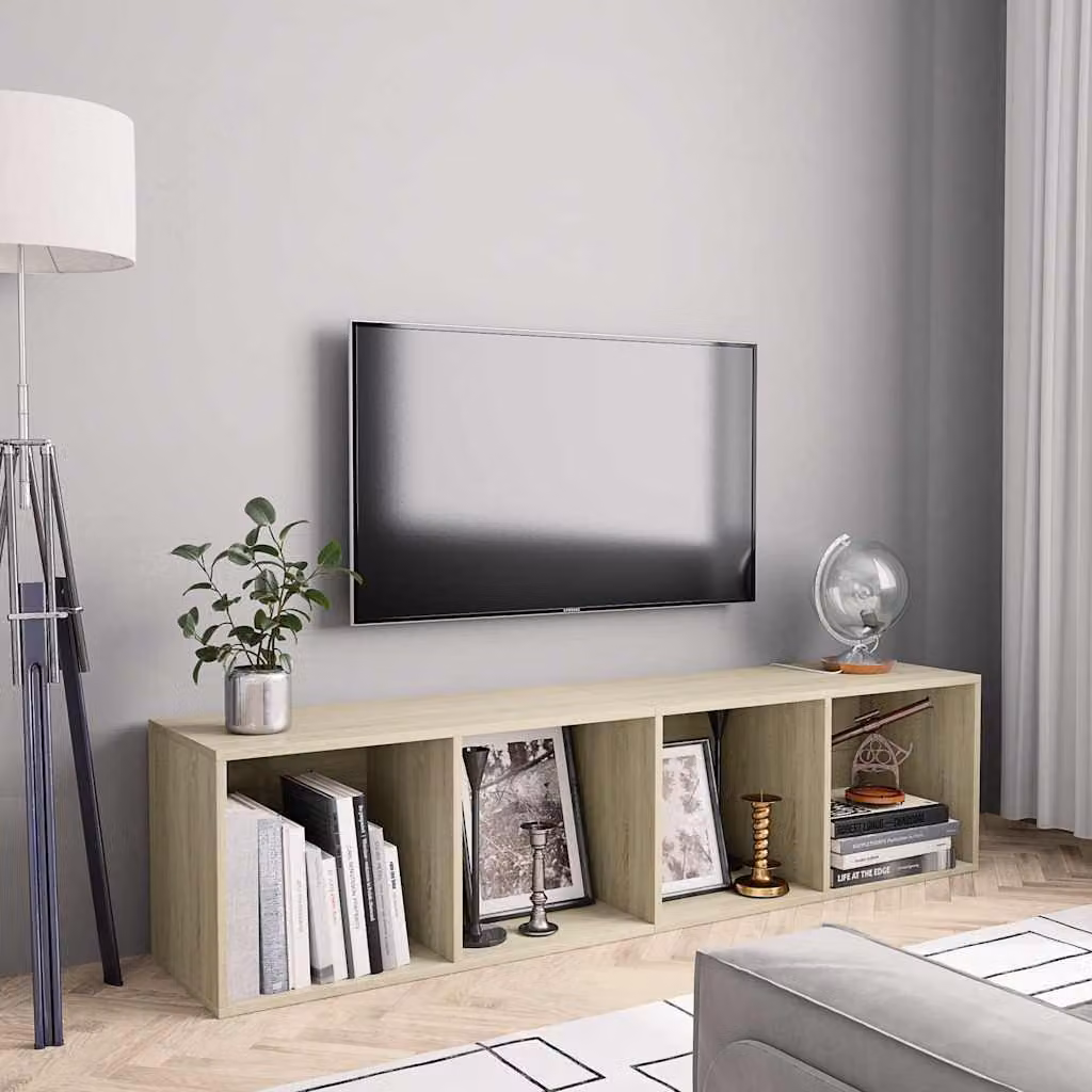 Libreria e Mobile TV vidaXL in Rovere Sonoma, L 143 x P 30 x H 36 cm