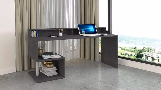 Scrivania a Giorno 180x60x92,5 cm Esse Report Grigio