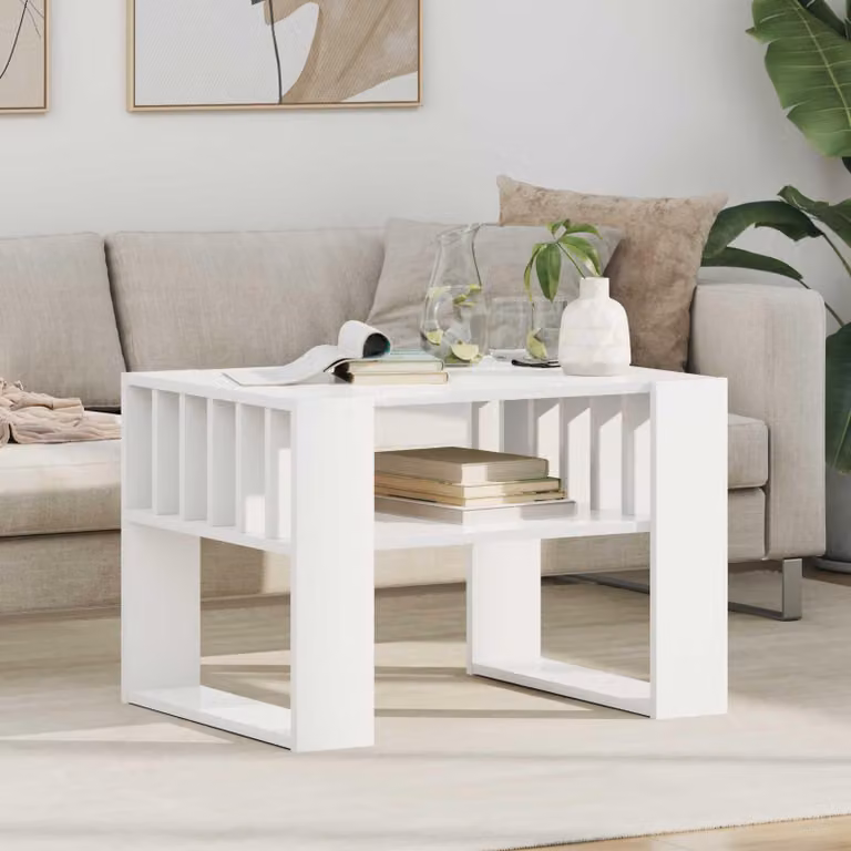 Maison Exclusive - Tavolino bianco 66 x 49,5 x 45 cm Materiale ligneo