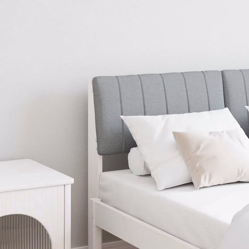 Testiera imbottita vidaXL in pino massello Grigio chiaro 120 cm