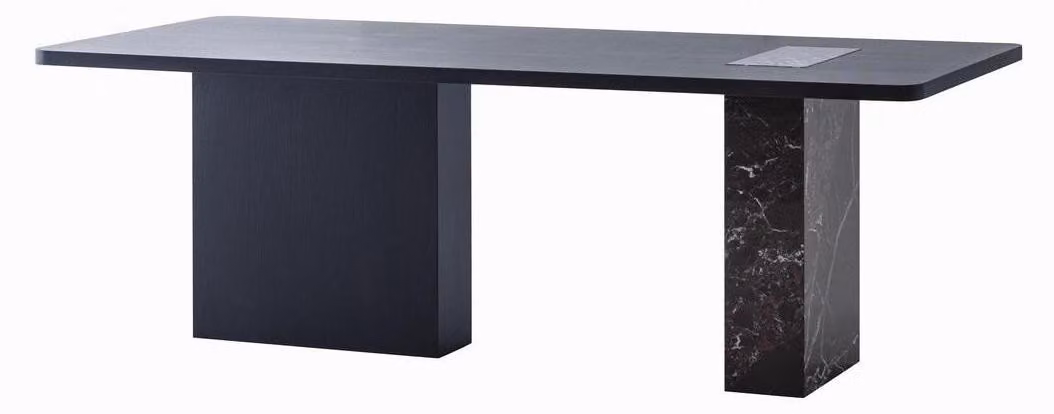 Tavolo da pranzo design, nero, in marmo massello, moderno, esclusivo, per la sala da pranzo