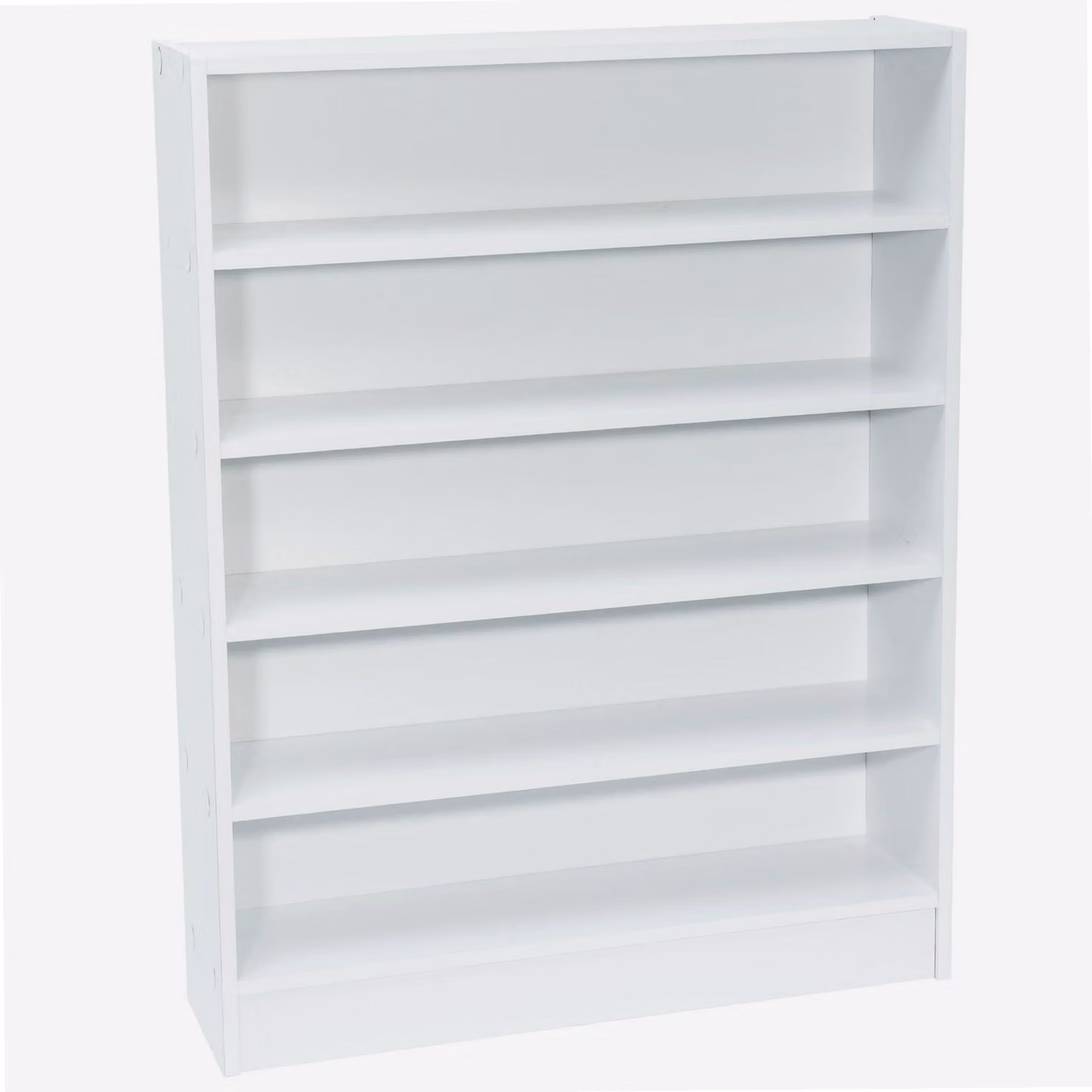 Scaffale portaoggetti, dimensioni 80x62x17 cm, bianco, 5 ripiani, in MDF