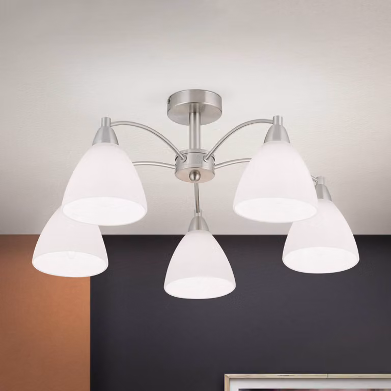 ORION Plafoniera soffitto Kinga, dimmerabile, Alluminio / Grigio / Zincato, Soggiorno / Sala da pranzo, Metallo, Moderno, Plafoniera