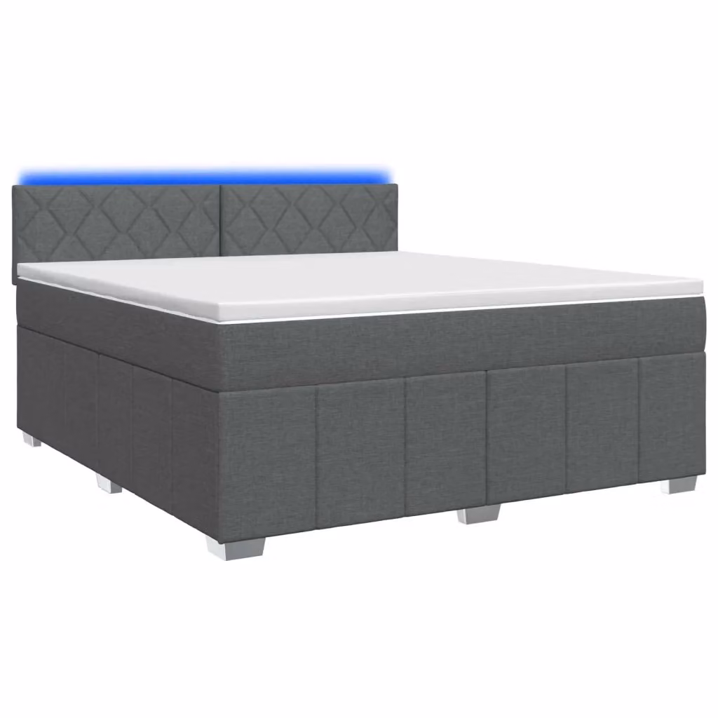 Letto box spring ibrido vidaXL con materasso e illuminazione sottostante, colore grigio, L/P: 180 x 200 cm – 2