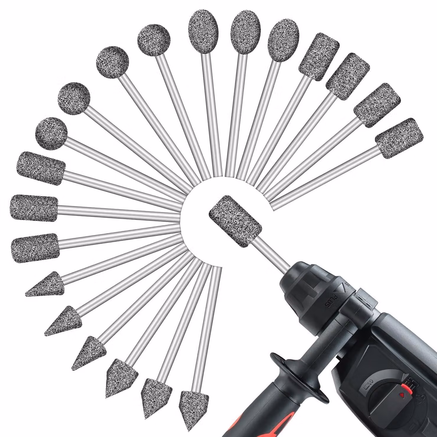 20 frese diamantate, punte abrasive, attacco da 1/8 di pollice, set per incisione