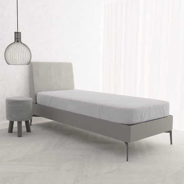 Lenzuolo singolo in cotone con angoli Max grigio Datex