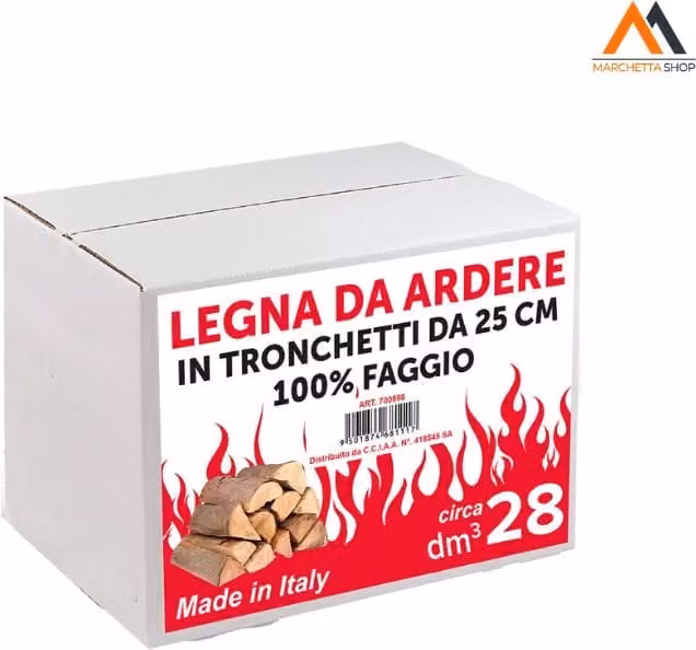 10 cf LEGNA DI FAGGIO DA ARDERE 28 decimetri cubi - in scatola
