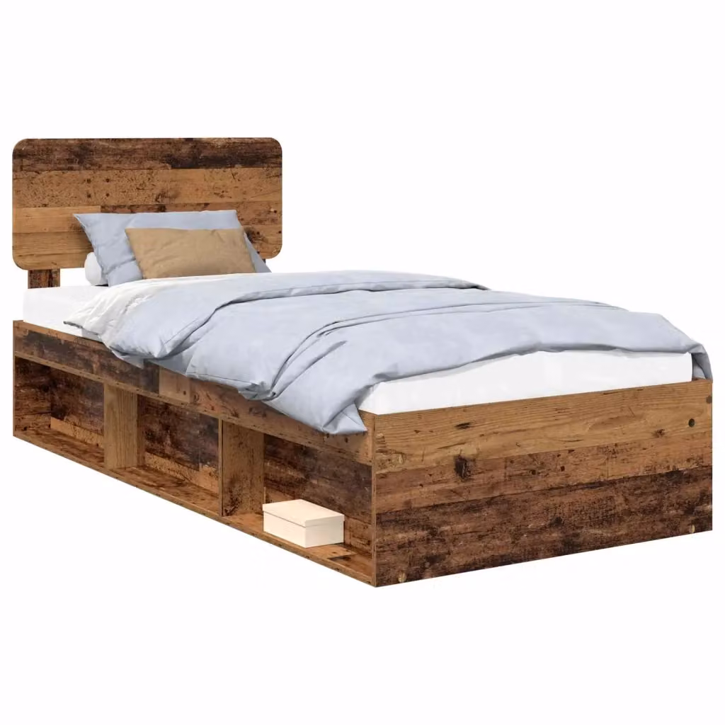 Struttura letto moderna vidaXL in pino massello color marrone L 100 x P 200 cm – 2