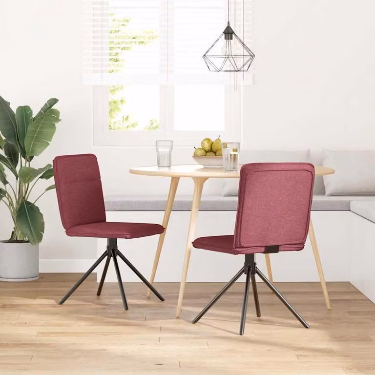 Set di 2 sedie da pranzo color Bordeaux