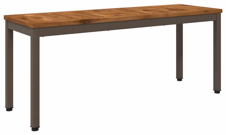 Panca da giardino, dimensioni 108,5 x 35 x 45 cm, realizzata in legno massello di acacia, con schienale dritto