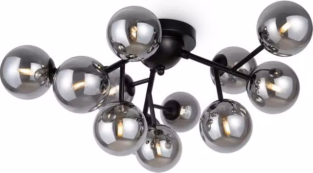 Plafoniera Maytoni Dallas nera 12 sfere vetro Ø60cm