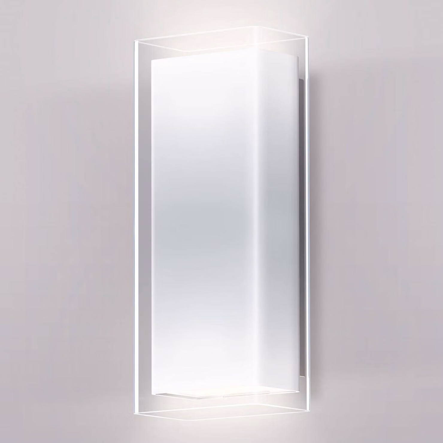 Serien Lighting Applique da parete di design Rod Wall, dimmerabile, Bianco / Opale, Soggiorno / Sala da pranzo, Vetro, Design, Applique
