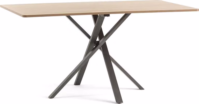 Tavolo rettangolare 150x90 cm con struttura in metallo rivestita in melamina e incrociata - design moderno, stabile e versatile per cucina, sala da pranzo e ufficio - CARLO