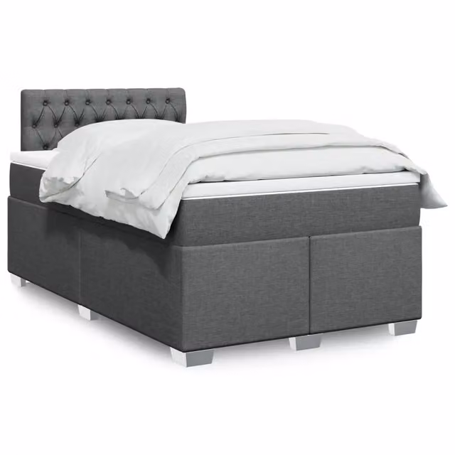 Giroletto a Molle con Materasso Grigio Scuro 120x200 cm Tessuto 3285863