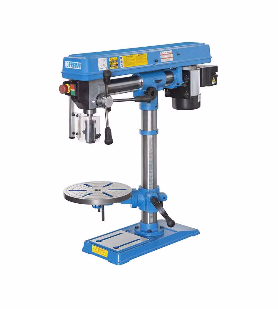Fervi Trapano Radiale da Banco Blu 375W con Tavola Inclinabile Ø290mm