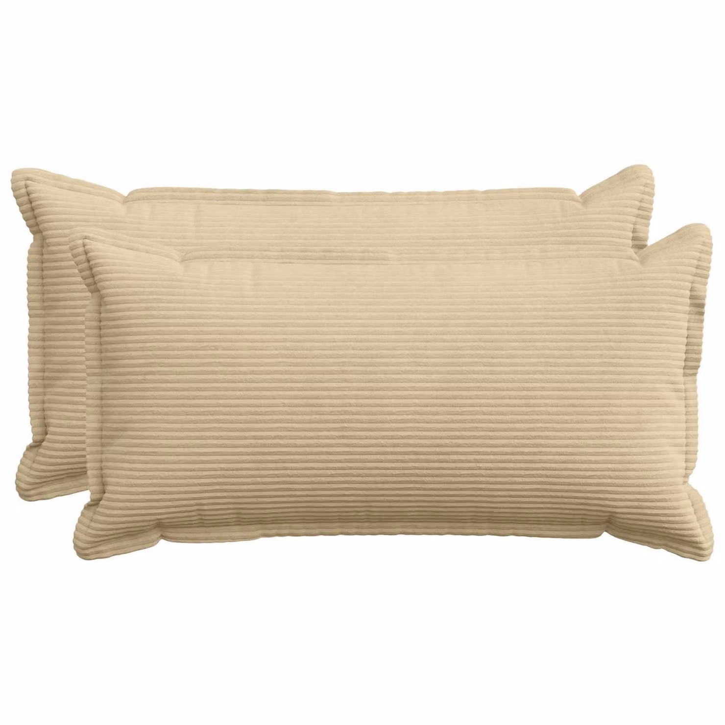Set di 2 federe vidaXL HOUTEN in velluto a coste, colore grigio verde chiaro, L 80 cm x P 40 cm