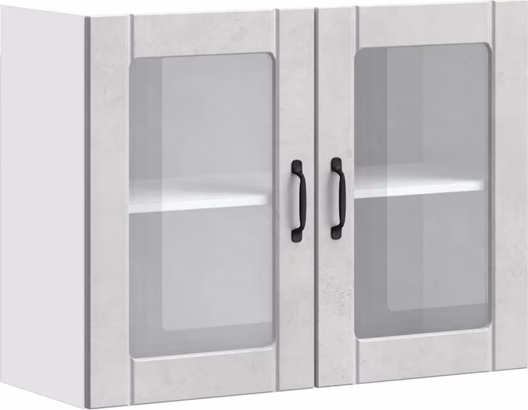 Pensile da Cucina con Porta in Vetro Lucca Grigio Cemento