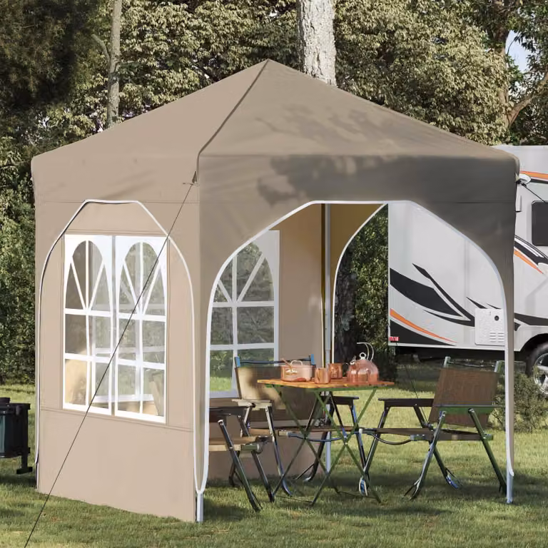 Maison Exclusive - Tenda pop-up per feste, 192 x 192 x 245 cm, color crema