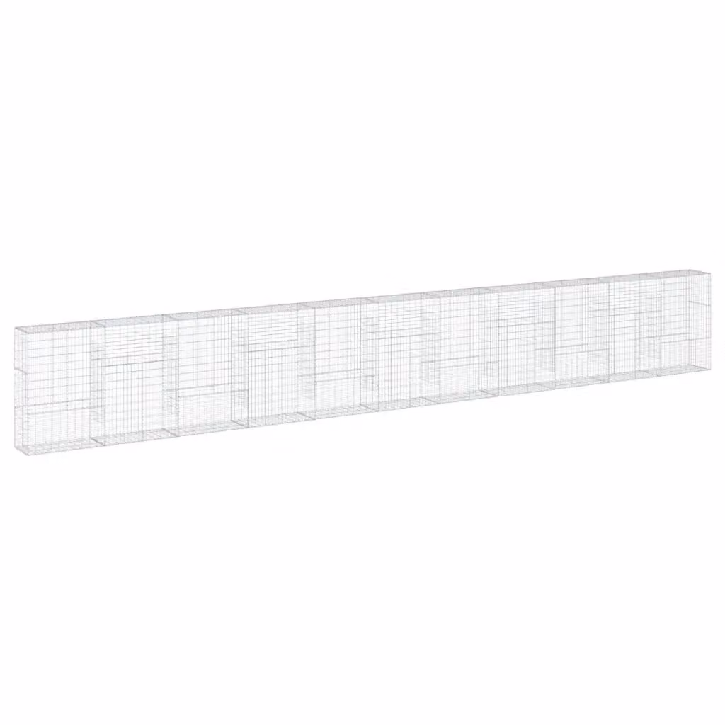 Cesto Gabbione con Copertura vidaXL in Acciaio Zincato Grigio L/P/H: 1100 x 50 x 150 cm – 2