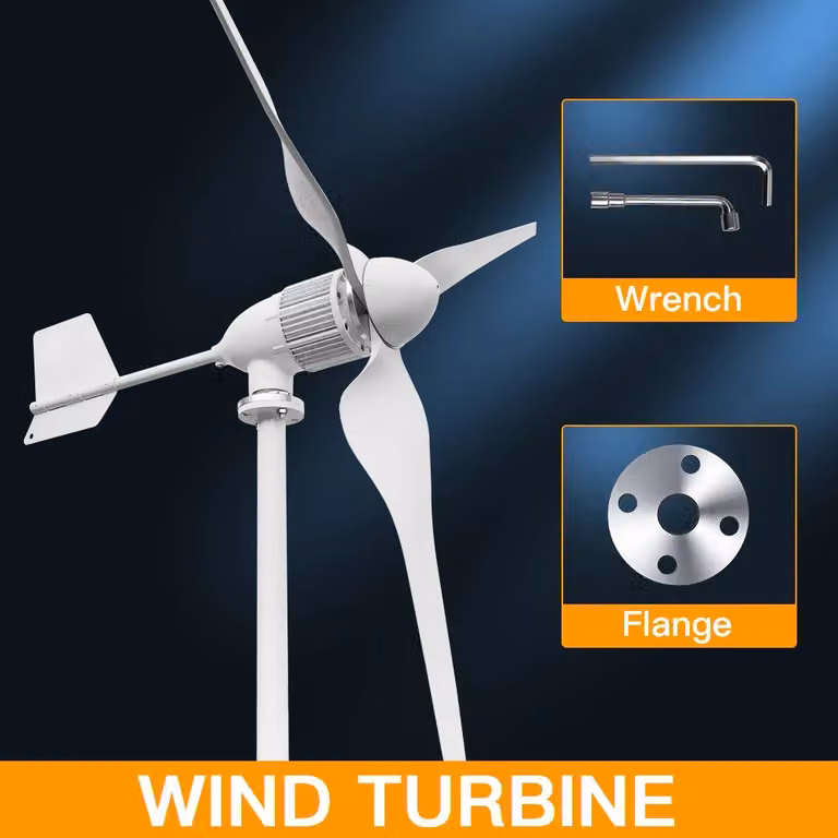 Turbina eolica - Turbina orizzontale - Generatore eolico - Energia sostenibile - 5000W - Alloggiamento in alluminio - 24V