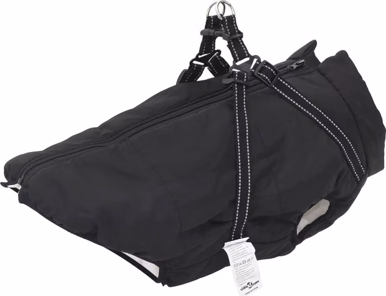 Cappotto per Cani Nero L48 Pile e Poliestere