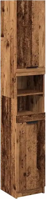 Armadio da bagno legno vecchio ampio spazio di archiviazione 32 x 34 x 188,5 cm in legno multistrato marrone 02_0050982