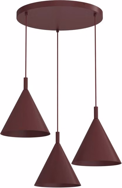 Lampada a sospensione moderna Vins Luminex in metallo con 3xGU10, colore rosso e argento, H: 110 cm, L: 66 cm, P: 24 cm