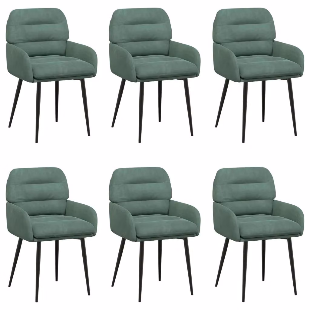 Set di 6 sedie da pranzo moderne vidaXL in velluto verde, L: 59 cm, P: 59,5 cm, H: 90 cm – 2