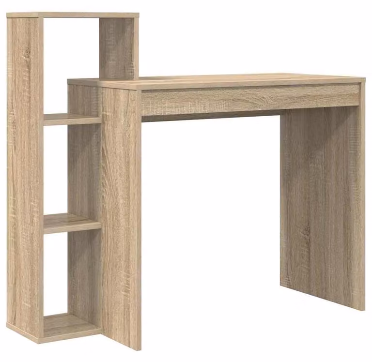 Scrivania Sonoma in legno di quercia con 2 ripiani