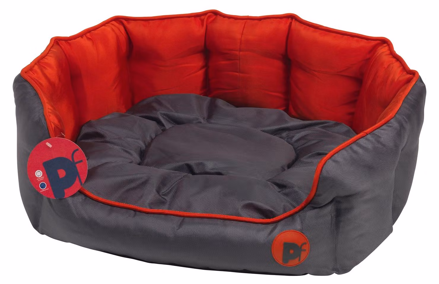 Petface Oxford - Cuccia per cani, ovale, rossa, taglia L