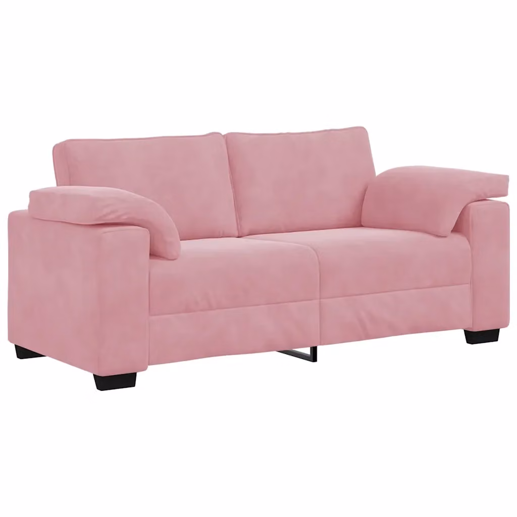 Divano moderno vidaXL in velluto rosa con cuscini, L: 180 cm, P: 77 cm, H: 82 cm – 2