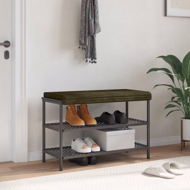 Cuscino per panchina vidaXL in corduroy verde con imbottitura in schiuma e base antiscivolo, L: 80 cm, P: 35 cm, H: 3,5 cm