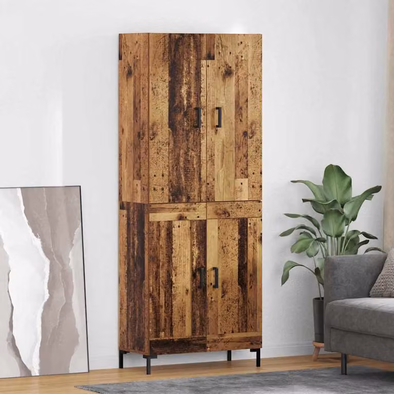 Credenza moderna vidaXL in legno effetto vecchio marrone con ante a battente e ripiani interni L/P/H: 69,5 x 34 x 180 cm