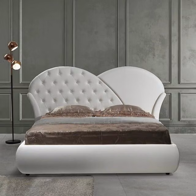 Letto Marubi Effezeta Italia bianco con contenitore e base a sollevamento, imbottito e moderno, L/P/H: 190 x 220 x 63 cm – 1