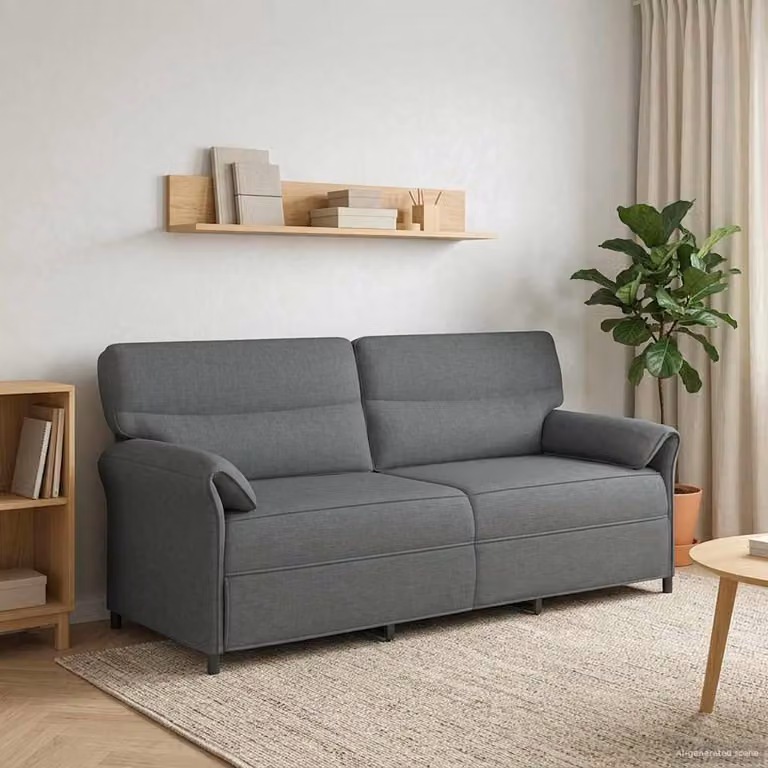 Divano moderno vidaXL rivestito in tessuto con struttura in metallo, disponibile nei colori nero e grigio