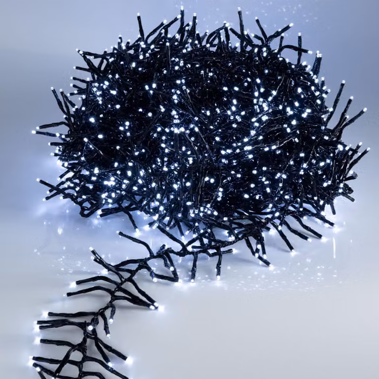 Catena luminosa a cascata, luce bianca fredda - 11 metri / 1512 LED - Decorazione natalizia a forma di albero, con controller e chip di memoria - adatta per interni ed esterni