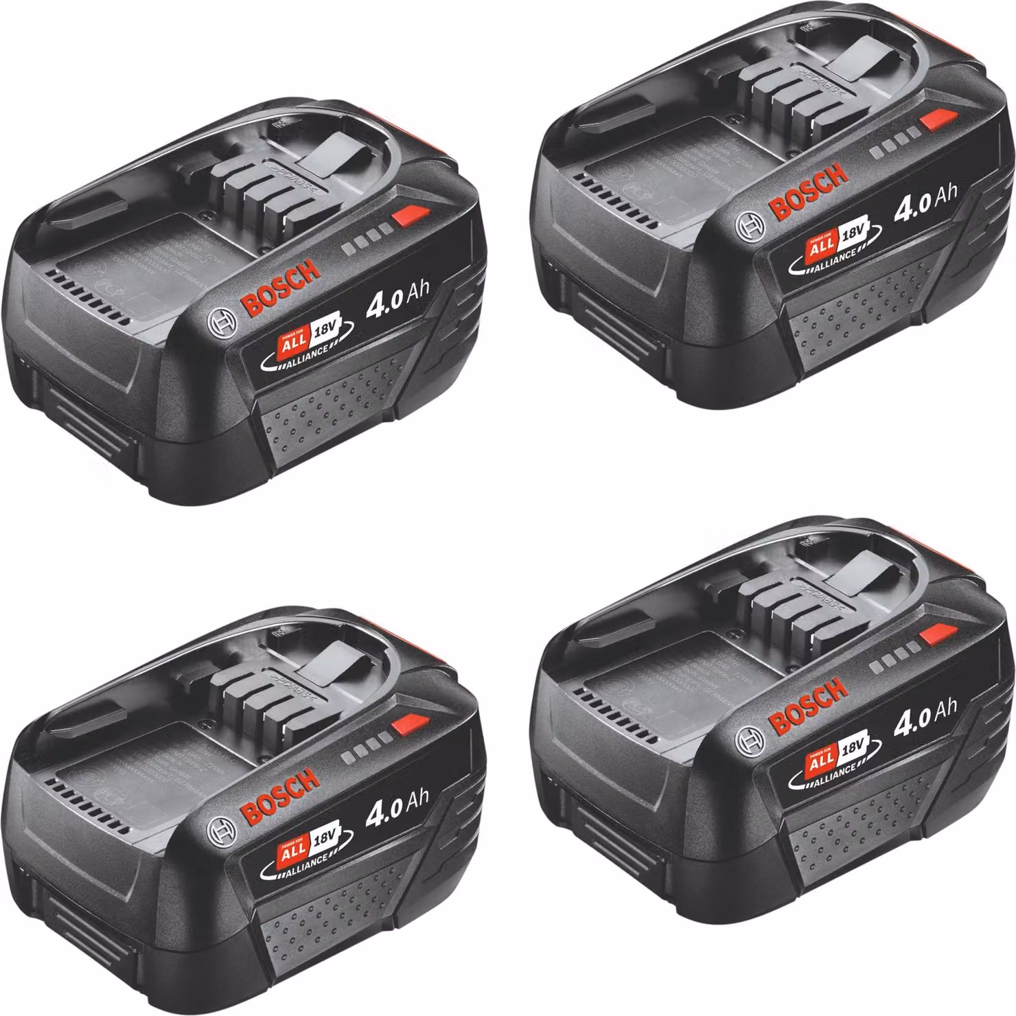 Bosch 4x PBA 18V 4,0Ah W-C Batteria 18 V 4,0 Ah POWER FOR ALL ( 4x 1600A011T8 )