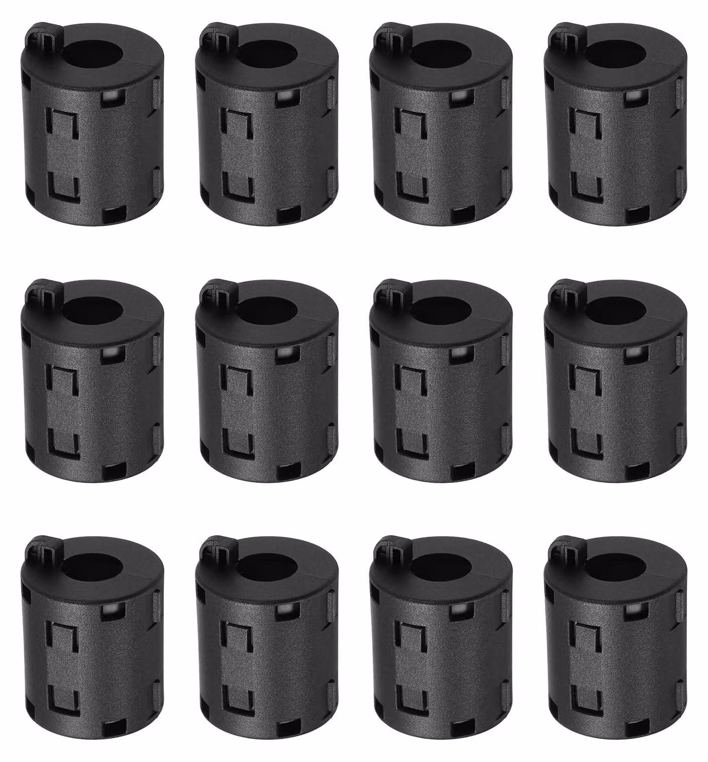 Set di 12 anelli ferromagnetici, diametro interno 13 mm, filtro EMI, colore nero