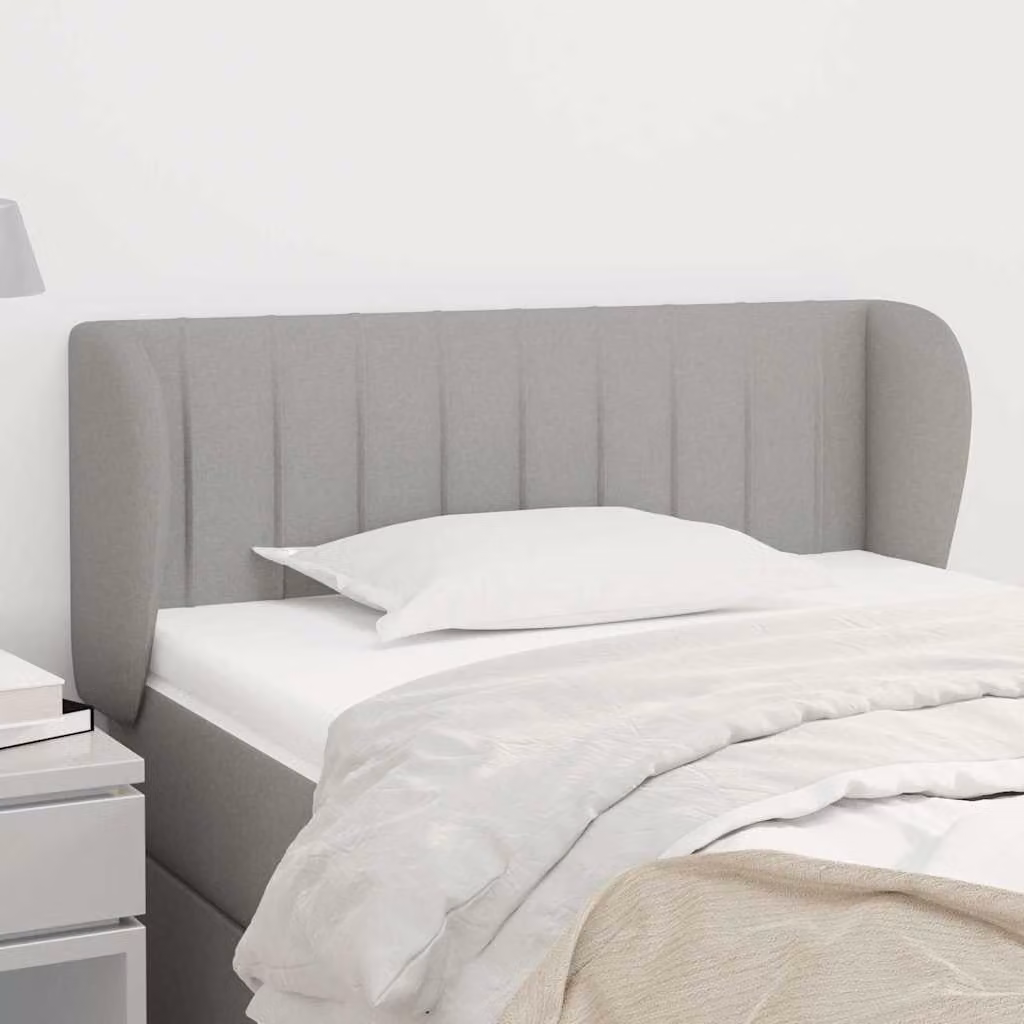 Testiera ad orecchio vidaXL in tessuto grigio chiaro L: 83 cm, P: 23 cm, H: 78-88 cm