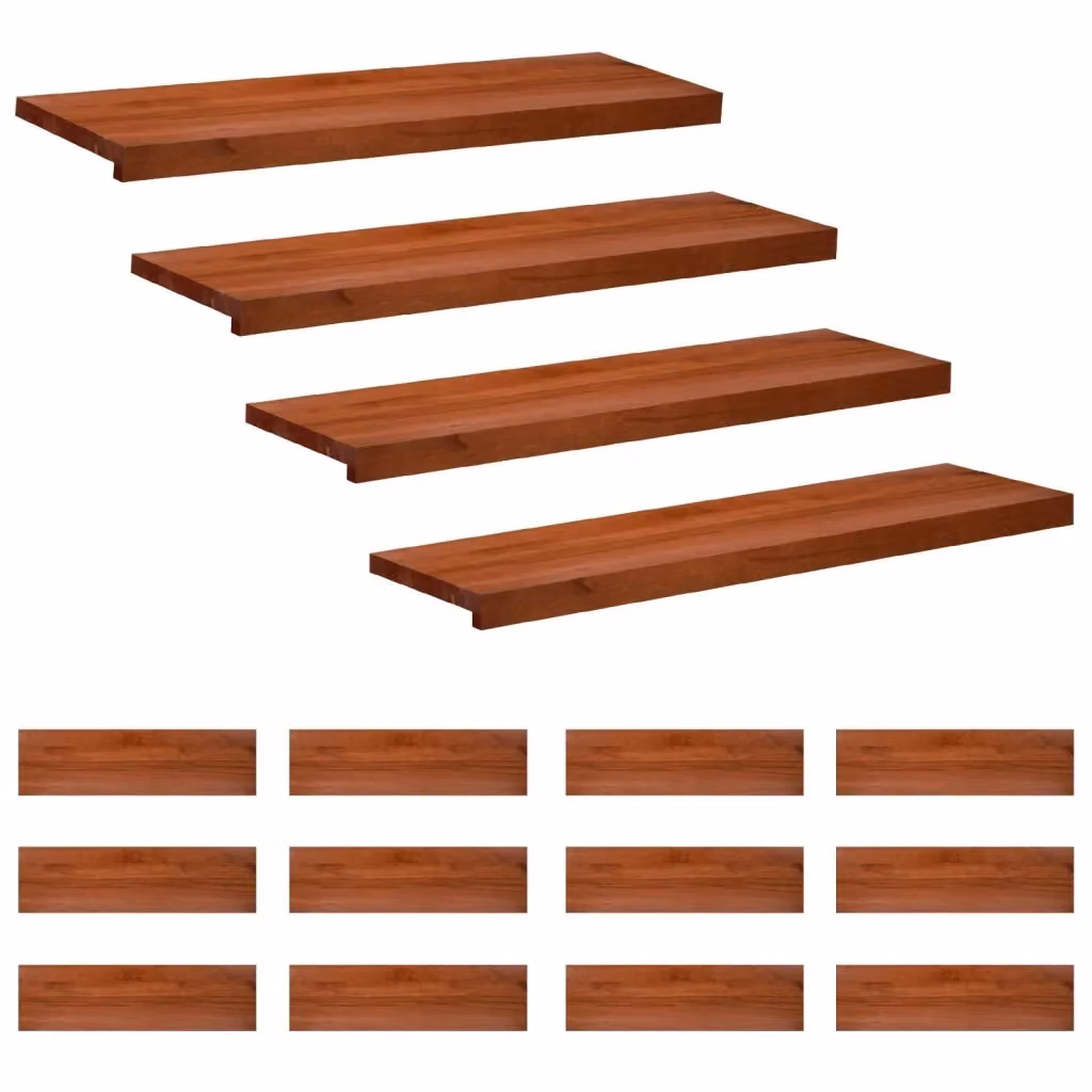 Set di 16 tappeti per scale in legno vidaXL, colore marrone, L 100 x P 30 x H 2 cm – 2